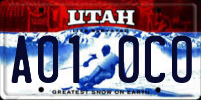 UT license plate A010CO