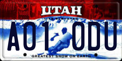 UT license plate A010DU