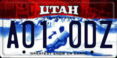 UT license plate A010DZ