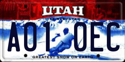 UT license plate A010EC