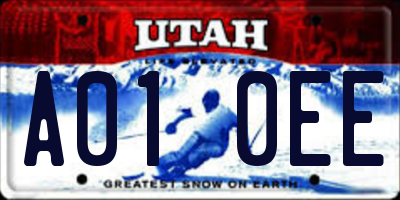 UT license plate A010EE