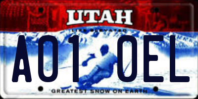 UT license plate A010EL