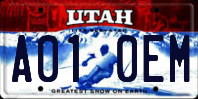 UT license plate A010EM