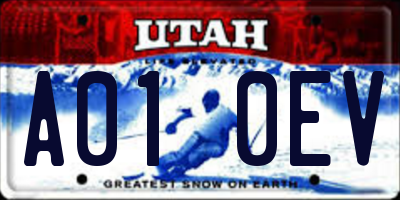 UT license plate A010EV