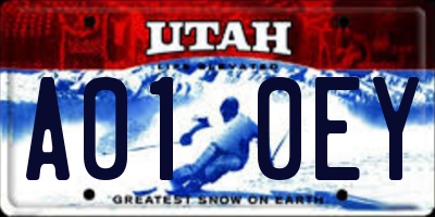 UT license plate A010EY