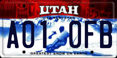 UT license plate A010FB