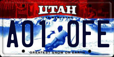 UT license plate A010FE