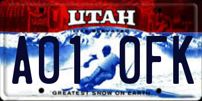 UT license plate A010FK