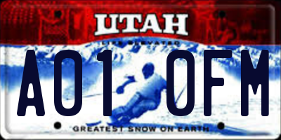 UT license plate A010FM