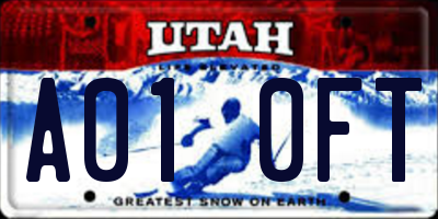 UT license plate A010FT