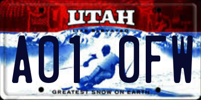 UT license plate A010FW