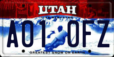 UT license plate A010FZ