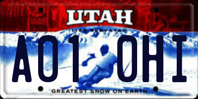 UT license plate A010HI