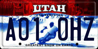 UT license plate A010HZ