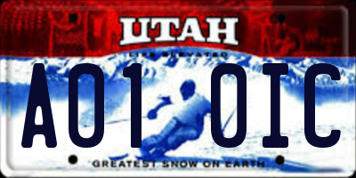 UT license plate A010IC