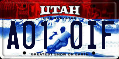 UT license plate A010IF