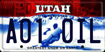 UT license plate A010IL