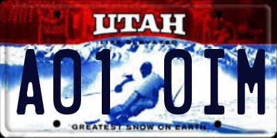 UT license plate A010IM