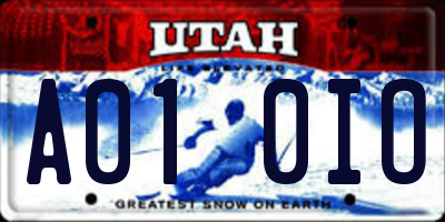 UT license plate A010IO