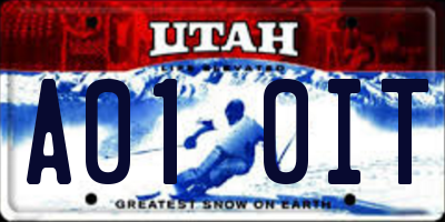 UT license plate A010IT