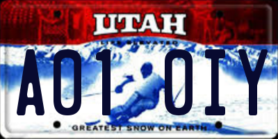 UT license plate A010IY