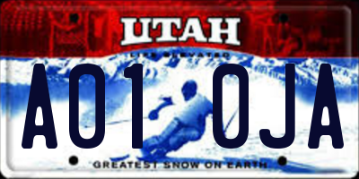 UT license plate A010JA