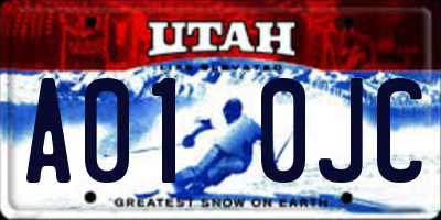 UT license plate A010JC