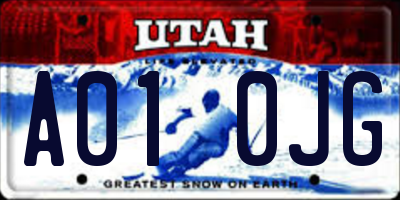 UT license plate A010JG