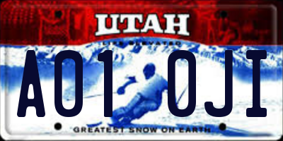 UT license plate A010JI