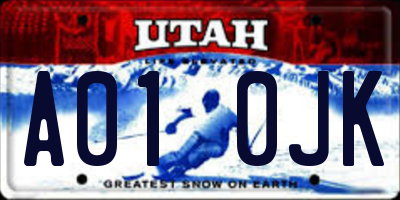 UT license plate A010JK