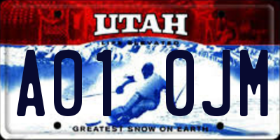 UT license plate A010JM