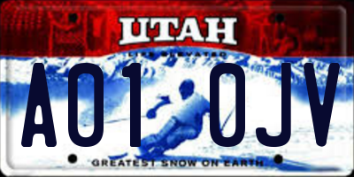 UT license plate A010JV