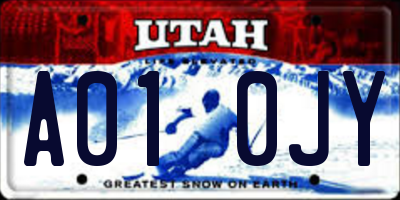 UT license plate A010JY