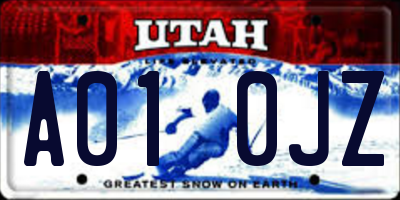 UT license plate A010JZ