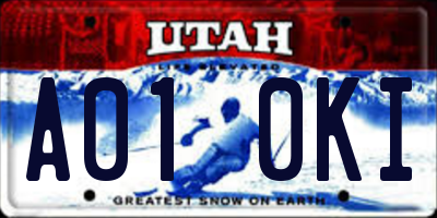 UT license plate A010KI