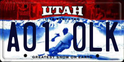 UT license plate A010LK