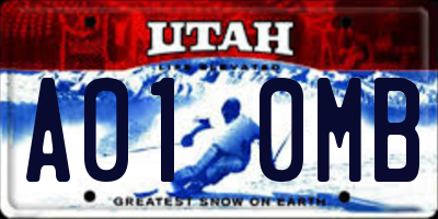 UT license plate A010MB