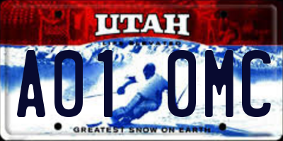 UT license plate A010MC