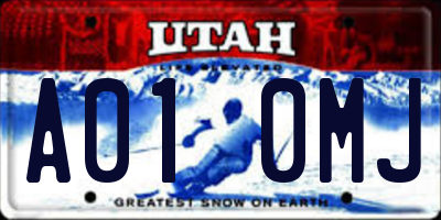 UT license plate A010MJ