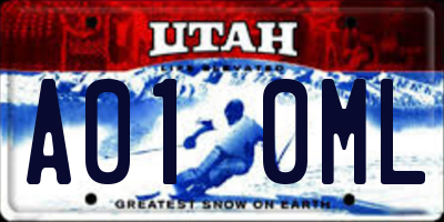 UT license plate A010ML