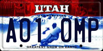 UT license plate A010MP