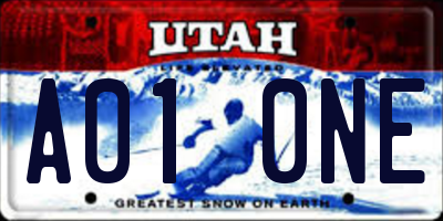 UT license plate A010NE