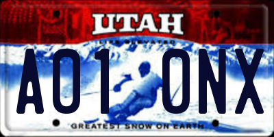 UT license plate A010NX