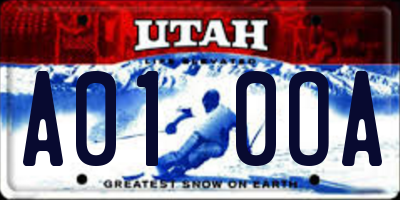 UT license plate A010OA