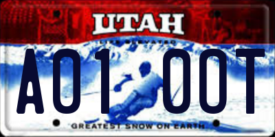 UT license plate A010OT