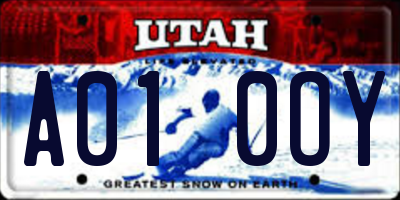 UT license plate A010OY