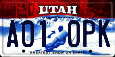 UT license plate A010PK