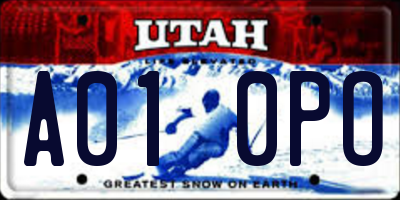 UT license plate A010PO