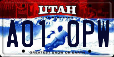 UT license plate A010PW