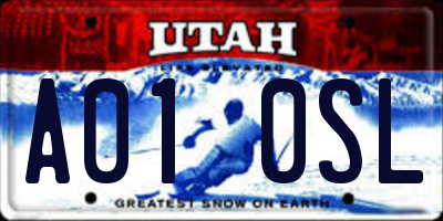 UT license plate A010SL